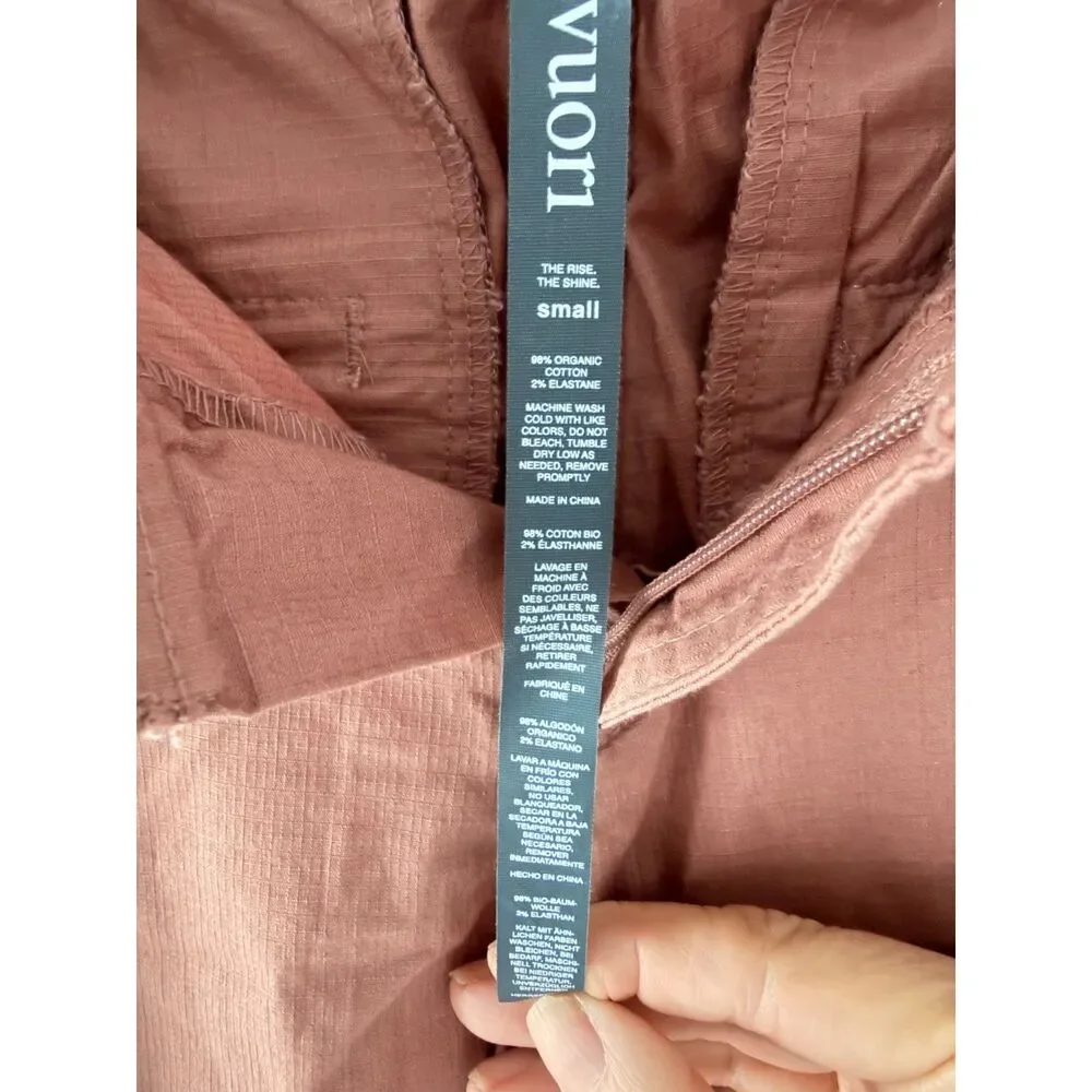 Vuori Ripstop Pants Women's Small Terracotta Pink Jogger Zip Pocket